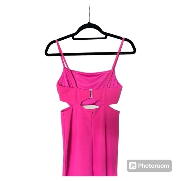 Just Quella hot pink cutout side slit midi dress size XS - Picture 2 of 6